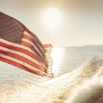 american flag sunrise